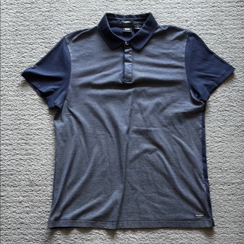 Hugo Boss Medium Slim Fit Mercerised Timeless Blue Polo Shirt w/ Short Sleeves